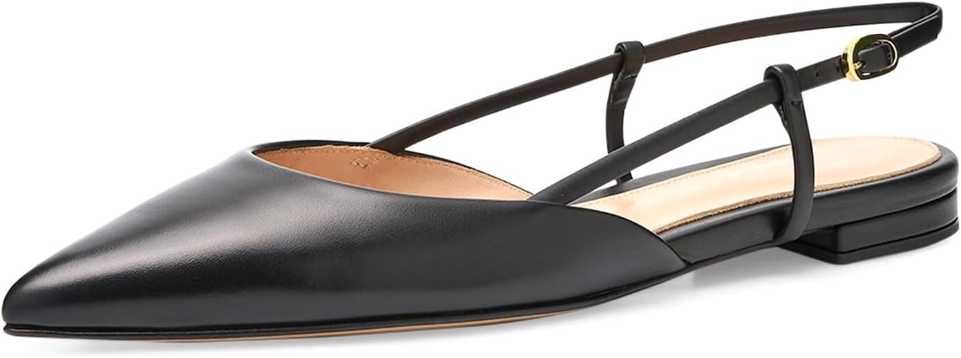sarawill Women's Fashion Pointed Toe Slingback Ballet Flats Comfort Slip On Dressy Flats Office Wedding Party Flat Shoes for Women
