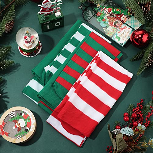 Medias de Navidad a Rayas de tres pares con pies completos para mujer 3