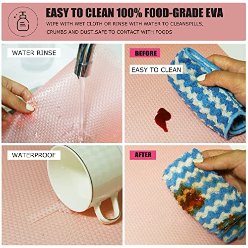 Rwotlls 10Pcs Refrigerator Liners, Washable Fridge Liner Mats Covers Pads For Glass Shelf Cupboard Cabinet Drawer Home Kitchen Accessories Organization (Pink) #TOP2