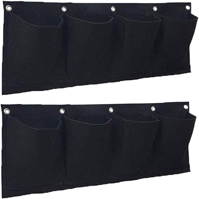 Yardwe 2PCS 4 Bolsillos Jardinera de Pared Vertical Jardinera Colgante Bolsas de siembra Jardinera Bolsas de Fieltro para el jardín de su casa