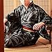 Generic Japanese Kimono Robe Long Loose Pajamas Belt Yukata Hadajuban Yukata Costume Adult Underwear Bathrobe Nightwear (14# Black, One Size), Large