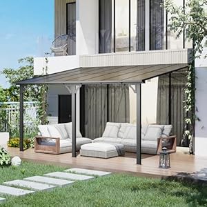 U-MAX 10' x 14' Outdoor Pergola Gazebo, Wall-Mounted Lean to Metal Awnings Gazebos on Clearance for Patio, Large Panel Roof Pergolas and Gazebo for Outdoor Use U MAX 10 x 14 Outdoor Pergola Gazebo Wall Mounted Lean to Metal Awnings Gazebos on Clearance for Patio Large Panel Roof Pergolas and Gazebo for Outdoor Use