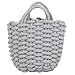 Produktbild Riou Handgewebte Henkeltaschen Damen Tragetasche Weaving Solid Open Einkaufstasche Mode Einfach Handtasche Weich Schultertasche für Frauen Mama Shopper Casual Tasche