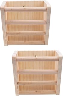 Ipetboom Alimentador De Feno Para Coelhos 2 Peças Alimentador De Feno Para Coelhos Alimentador De Feno De Madeira Alimentador Automático De Feno Alimentador De Feno De Coelho Rack De