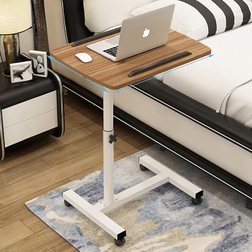 昇降テーブル サイドテーブル 高さ調節可能 60~90cm ベッドサイドテーブル リフティングテーブル オフィス 介護テーブル 移動式キャスター付き 移動式サイドテーブル 学習テーブル ベッドサイドテーブル 省スペース 麻の木色: 50*30cm