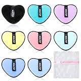 XLIUAX 8 Stück Abschminkpads Waschbar, Wiederverwendbar Makeup Entferner Pads Herzform Waschbar Abschmink Wattepads Weich Abschminkpads mit Aufbewahrungsbeutel für Alle Hauttypen, 8 Farben