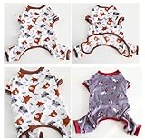 Fat Dog Pyjama, französische Bulldogge, vierbeiniger Schlafanzug, weiche Baumwolle, Mops-Overall, Einteiler, Kostüm für Katzen, Welpen, kleine und mittelgroße Hunde, Größe XL, Braun