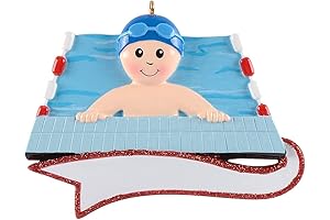 Personalized Swimming Boy Christmas Ornament 2024
