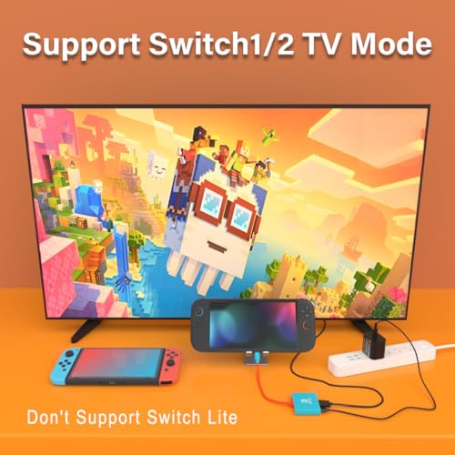 Image of Switch 2 Docking Station for Nintendo,Switch 2 Dock Adapter Compatible Nintendo Switch2 /OLED /Steam Deck Support 4K60HZ TV Dock Mode with HDMI2.0,Switch Docking Station for Nintendo Switch2 /1