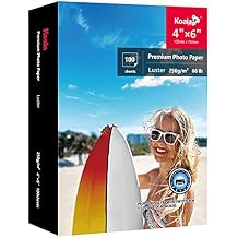 Koala Premium Photo Paper 4x6 Inch Luster Finish, Soft Gloss 66lb Water-resistant, for Inkjet Printer 100 Sheets