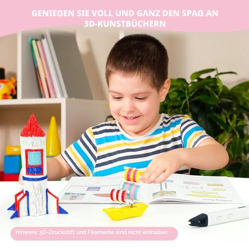SONGTIY 3D Malerei Zeichenbuch, 40 Muster wiederverwendbare Malerei Graffiti-Schablone, kreative Schablonen Formen mit einer PVC-Platte für Anfänger und Handwerker, Geburtstag DIY Ideen Geschenk