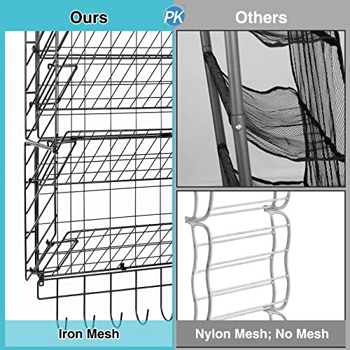 Aokitsink Over The Door Shoe Organizer With Hooks, Metal Hanging Shoe Rack For Door Closet, 4-Tier Adjustable Separator Mesh Wall Mounted Shoe Holder For Men Women #TOP5