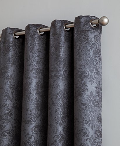 Linen Zone Pair Of Gray Charcoal Bedroom Curtains. These Modern Decor Black Out Curtains Are Great Choice As Bedroom Window Curtains Or Nursery Blackout Curtains. (Evelyn 54 X 84 Charcoal) #TOP1