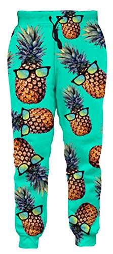 Hawaiian Floral Pineapple Print Men's Joggers