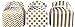 Outside the Box Papers Chevron, Stripe and Polka Dot Paper Gable Favor Boxes 36 Pack Gold, White
