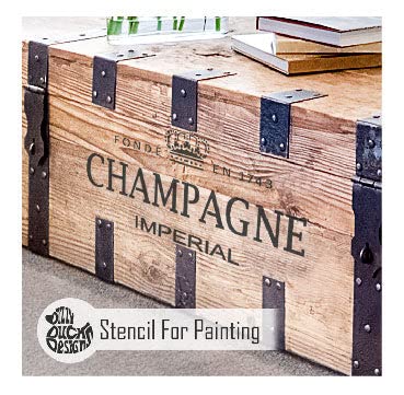 Champagne Furniture Wall Floor Stencil for Painting - X Large