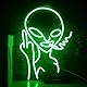 SIGNSHIP Alien Neon Schild für Wanddekoration,USB Dekorative Led Schild Zeichen Novel Green Alien Neon Sign für Zuhause,KinderzimmerBar,Club,Schlafzimmer,Party
