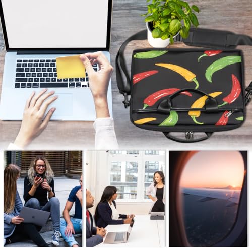 Bolsa para laptop con estampado de chiles coloridos 15 pulgadas miniatura 6
