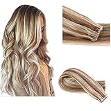 Tape in Extensions Human Hair Seamless Hair Extensions Double Drawn Human Hair Extensions 22'' 60g Natural Invisible Skin Weft Tape on Real Remy Hair Extensions Silky Straight Highlight Seamless Glue in Brazilian Human Hair Extensions for Black Women Daily Use