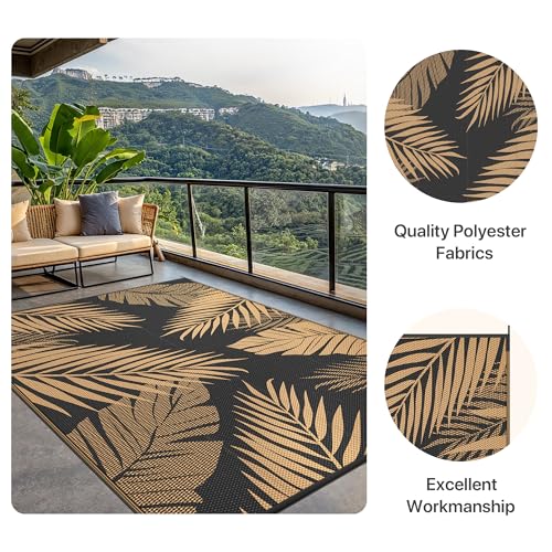 GENIMO Outdoor Rug 120x180cm, Waterproof Reversible Garden Rug, Washable UV Resistant Plastic Carpet for Patio Balcony, RV - Image 3