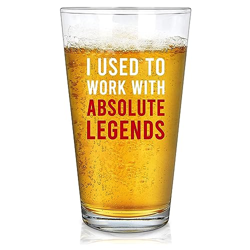 I Used To Work With Absolute Legend Beer Glass 16 oz Coworker Retirement Gifts New Job Goodbye Workplace Office Colleague Pint Glasses Clear Drinking Glass