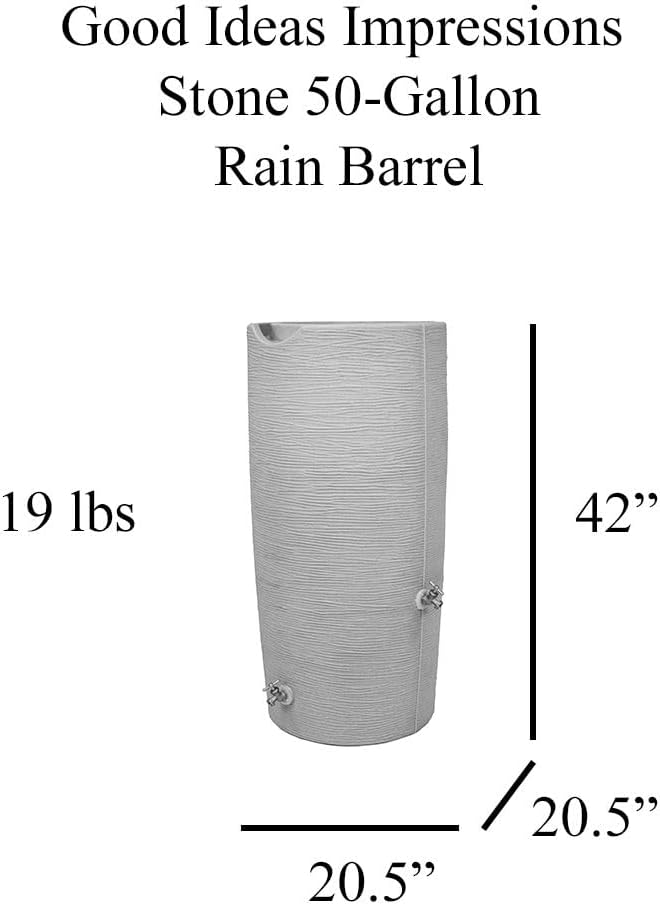 Good Ideas Impressions Stone 50 Gallon Rain Saver - Black
