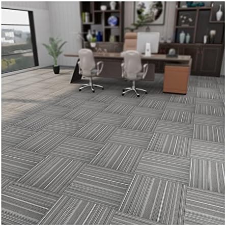XLIHAWY Carpet Tiles, DIY 20"X 20" Carpet Rug Tiles, Non Slip Square Flooring Mats with PVC Bottom for Residential Commercial Flooring Use (Color : Light Grey, Size : 2pcs)
