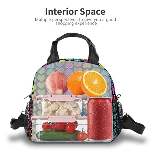 Yrindyiz Love Heart Lunch Box, Reusable Insulated Lunch Bag With Shoulder Strap Cooler Tote Box Meal Prep For Office Work Picnic Travel (Love Heart) #TOP3