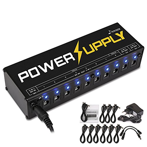 Donner® Fuente de alimentación para pedal de Guitarra, 10 salidas aisladas de...