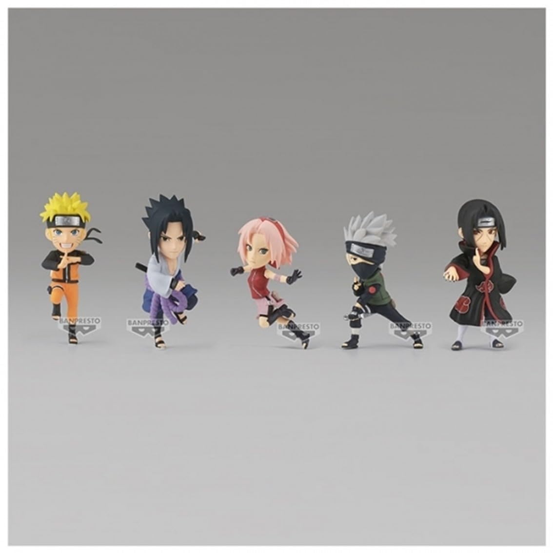 Pack 12 Figuras World Collectable Naruto Shippuden 7cm, Black, 7 cm