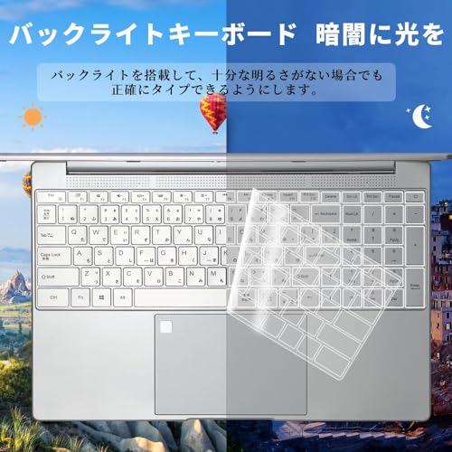 15.6インチ 4K液晶（3840x2160）インテルN95 ノートパソコン全金属筐体 /16GB DDR4 高速NVMe SSD/指紋認証/日本語配列キーボード付き/webカメラ付き薄型軽量ノートpc/windows 11 MS Office 2019/ ラップトップ laptop初心者向け・ZOOM・授業用・在宅勤務 (4K/N95/シルバー, 16GB+512GB)
