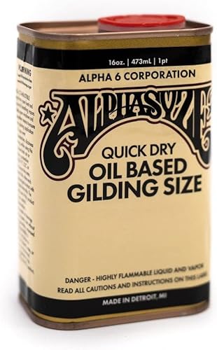 Alphasyze - Tamaño dorado a base de aceite de secado rápido la elección rápida y profesional para trabajo de hojas y pintura de revestimiento