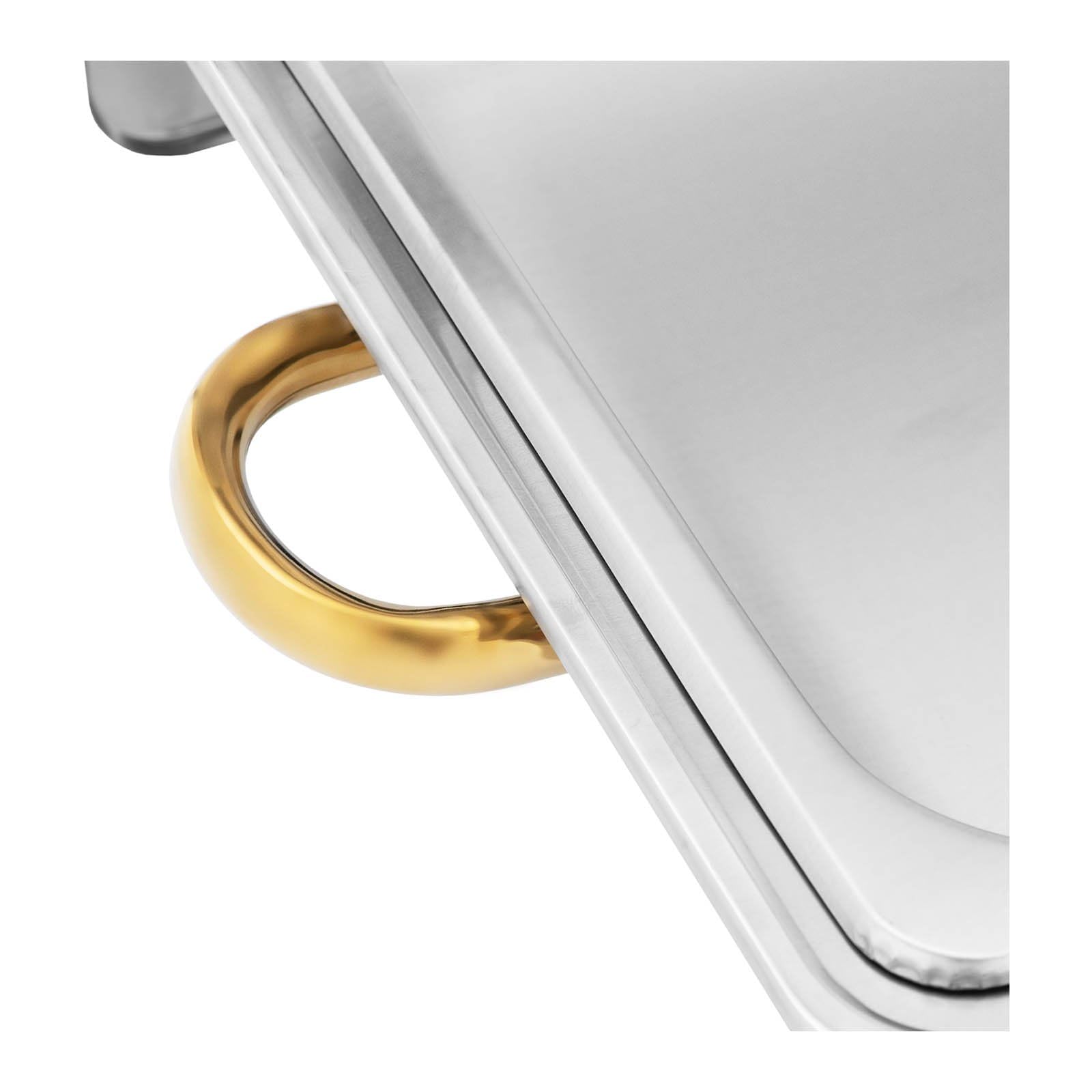 Royal Catering RCCD-RT16_9LG Chafing Dish GN 1/1 Gold Accents 9 L Récipient de conservation au chaud Récipient chauffant