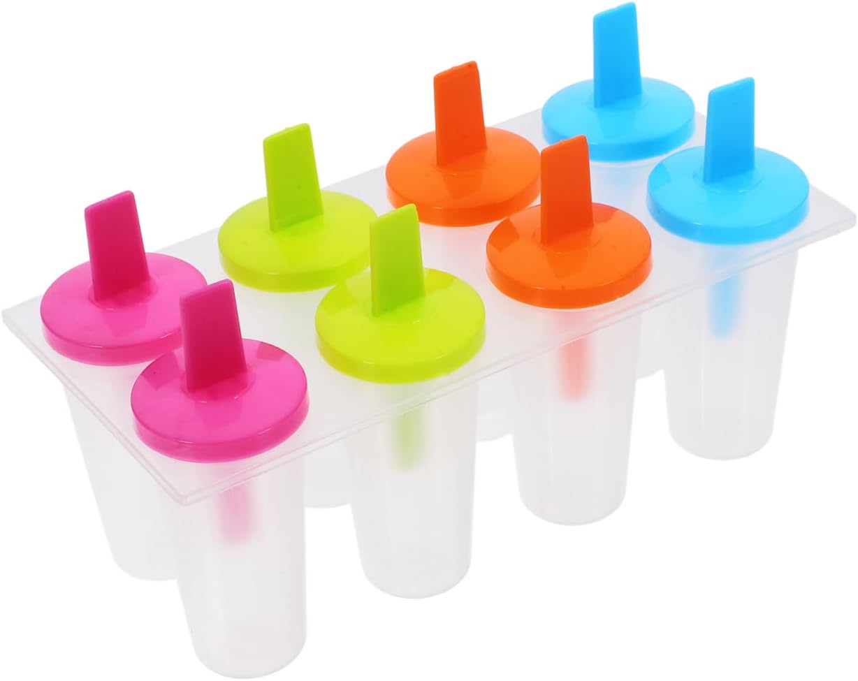 Ice Cream Molds with Sticks, 8 Cavity Ice Pop Mold for Kids & Adults