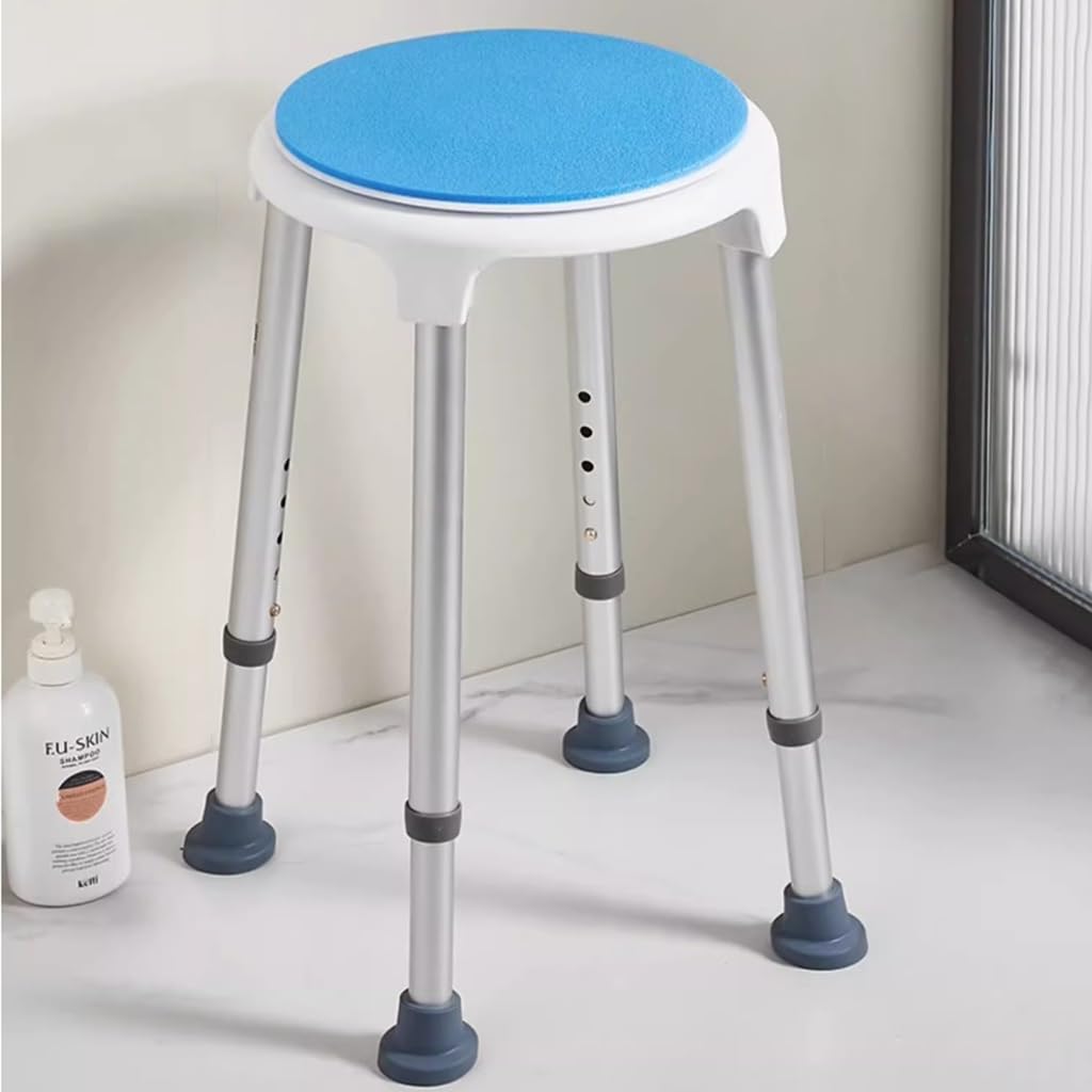Silla De Ducha Redonda Ajustable, Asiento De Ducha Giratorio De 360 ​​Grados, Taburete De Banco De Baño De Aluminio Resistente, For Personas Mayores, Discapacitados, Embarazadas, Bariátricas