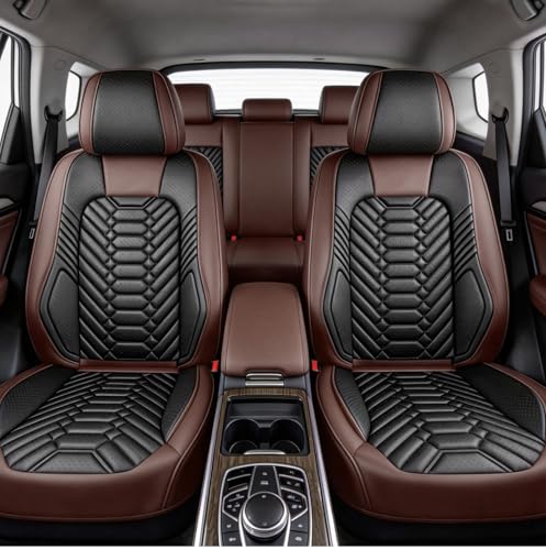 Image of Foneso Full Set Seat Covers for GMC Sierra Truck | Leather Car Seat Cover for Chevy Silverado 1500 2500HD 3500HD 2007-2026, Custom Fit Crew Double Extended Regular Cab