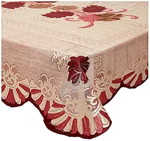 Kuber Industries Dining Table Cover 6 Seater|Table Cloth|Table Cover for Home, Restaurant|Red