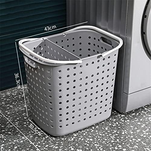 Dirty Clothes Storage Basket Plastic Laundry Basket Household Laundry Basket Laundry Basket Net (Color : E, Size : 43 * 36.3 * 30.5cm) (D 43 * 36.3 * 30.5cm) image 5