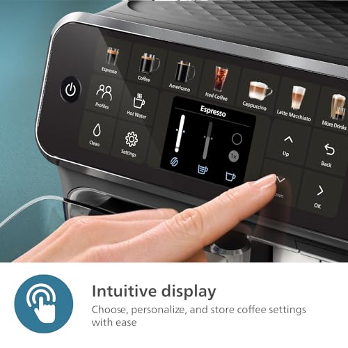 PHILIPS Series 4400 Fully Automatic LatteGo Espresso Machine, SilentBrew Technology, Quick Start. Aromatic Coffee from Freshly Ground Beans, 12 Hot and Iced Drinks, Black Chrome (EP4444/90) - Image 8