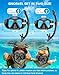 Greatever Dry Snorkel Set,Panoramic Wide View Anti-Fog Scuba Diving Mask,Professional Snorkeling Gear for Adults Kids
