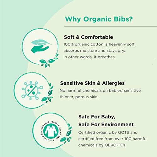 Kiddystar 10 Pack Unisex Organic Cotton Baby Bandana Bibs | Stylish Teething Bibs | Super Absorbent Drool Bibs | Toddlers Bibs | Burp Cloths #TOP3