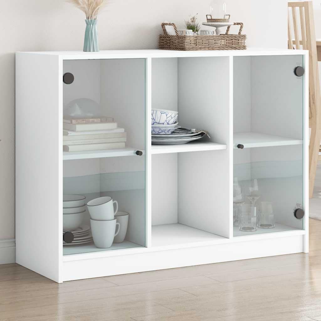 vidaXL Szafka, biała, 102x37x75,5 cm, materiał drewnopochodny