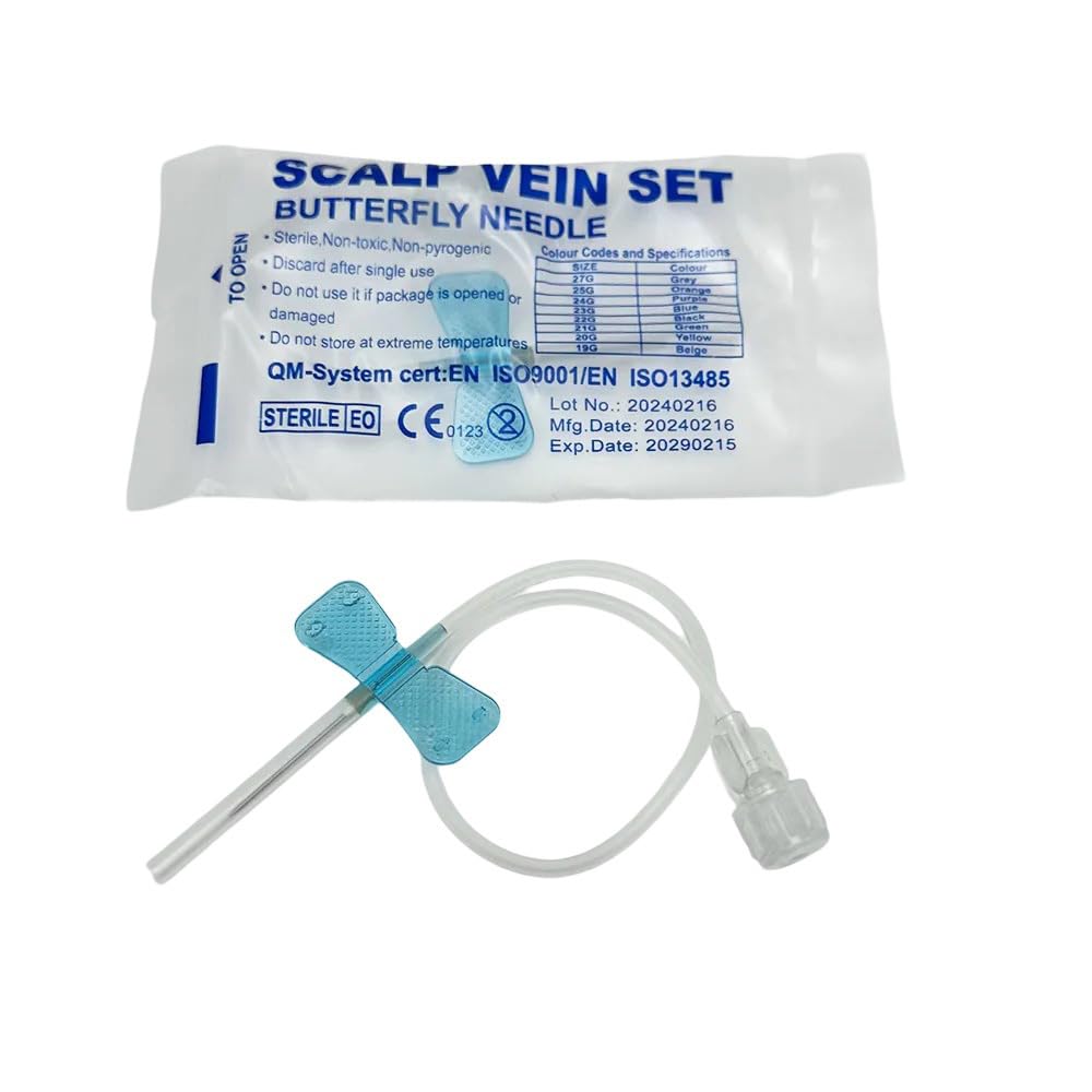 Veterinary Infusion Needle Catheter, 50 Pieces Per Box,Disposable Iv Infusion Needle,23G Sterile Individually Packaged