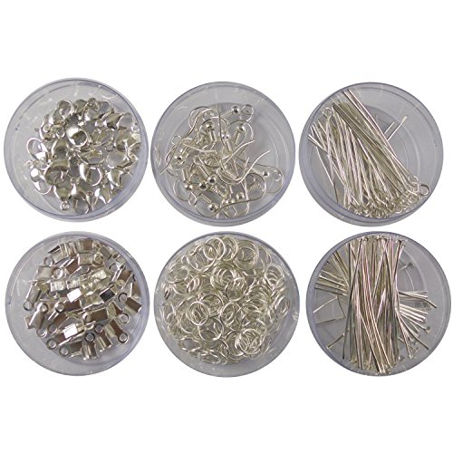 Image of eshoppee Jewellery Making Material Fitting Kit | Jump Ring, Lobster Claps, Keel, Kunda, Necklace End Locking, Earring, Ring