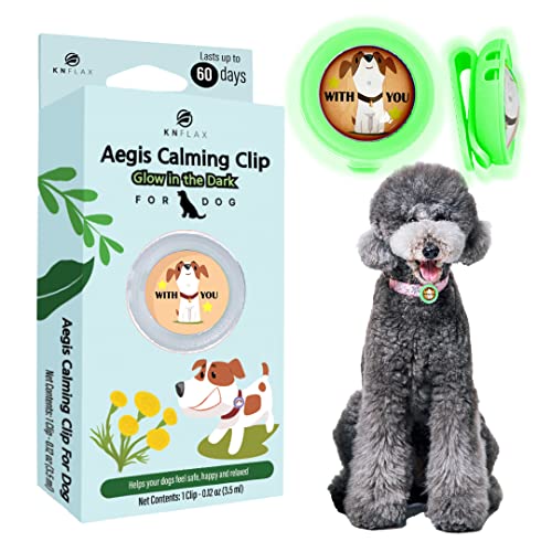 Image of KN FLAX Aegis Calming Clip for Dogs (Glow-in-The-Dark), Anxiety Relief Pheromone Diffuser [Made in Korea], Lasts 60 Days, Reducing Stress During Loud Noise and Separation for All Sized Dog (with U)