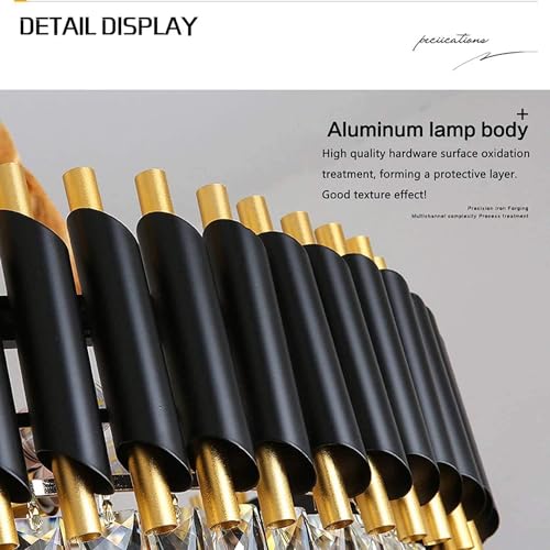 Image of Modern Ceiling Lamp 3-Tier Round Crystal Chandelier for Living Room | Modern Ceiling Light Jhumar for Hall for Home Decoration + 3 Color LED Light (Black Gold, 400MM)