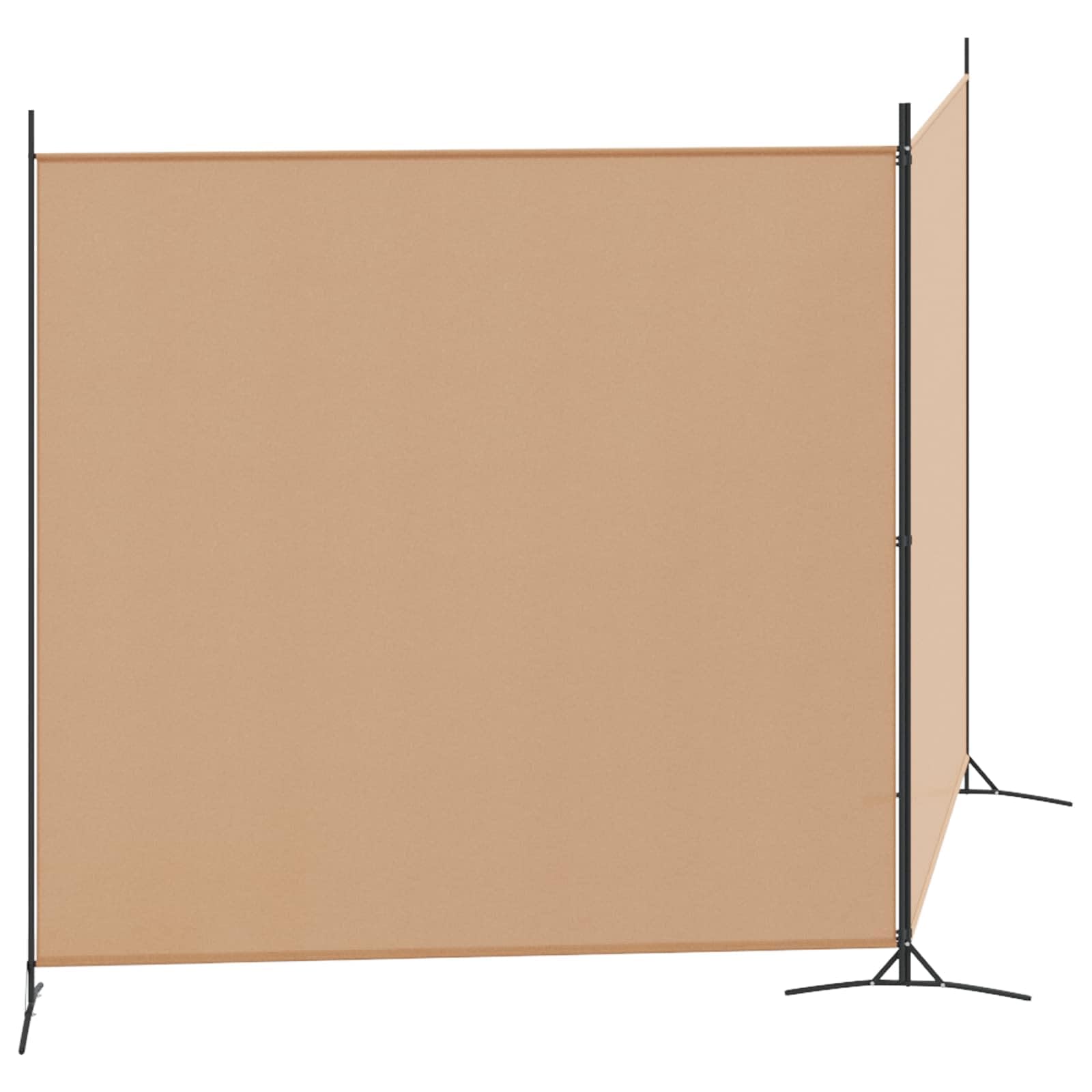 Separador de habitaciones de 2 piezas, color beige, plegable, 348 x 180 cm, independiente, para salón, dormitorio, oficina, con marco de metal estable y separación versátil de espacios