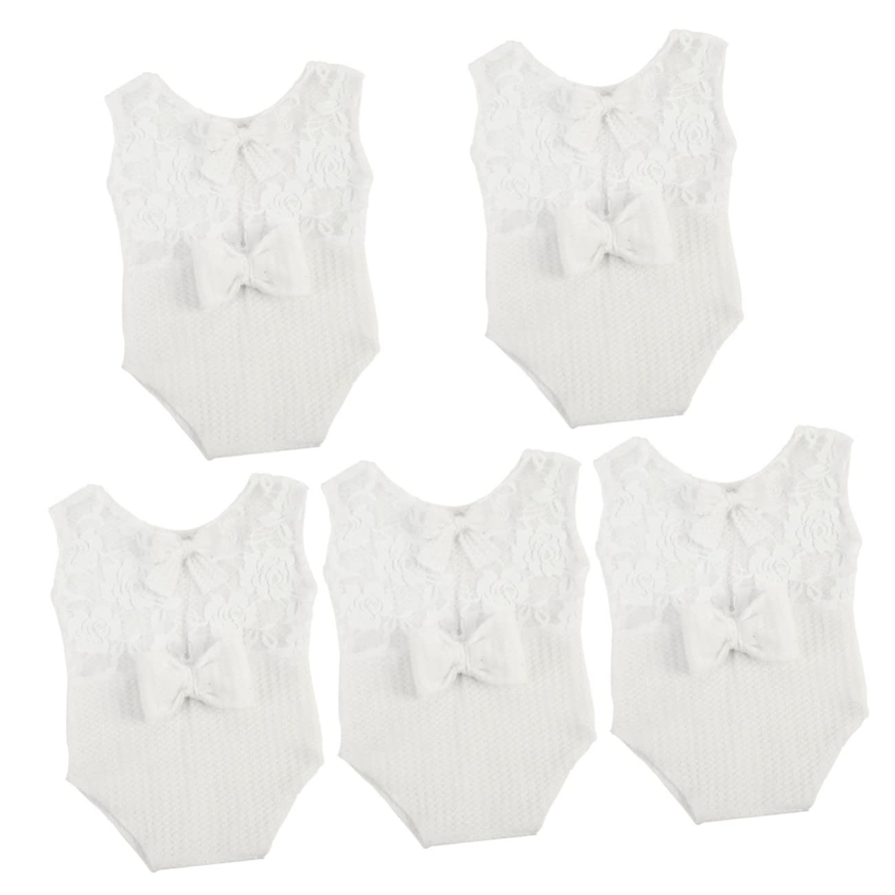 TOYANDONA 5piezas Ropa De Fotografía para Bebés Recién Nacidos Mono De Encaje Sin Mangas Lazo Accesorios para Sesiones De Fotos De Niñas Diseño Delicado y Confortable para Shower