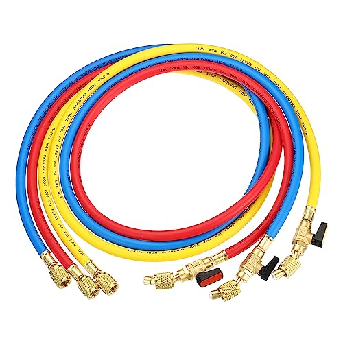 PATIKIL 1/4 Sae frigorifique Chargement Tuyau, 3 Paquet 4.9ft 800 PSI 4000 PSI Collecteur Jauge...