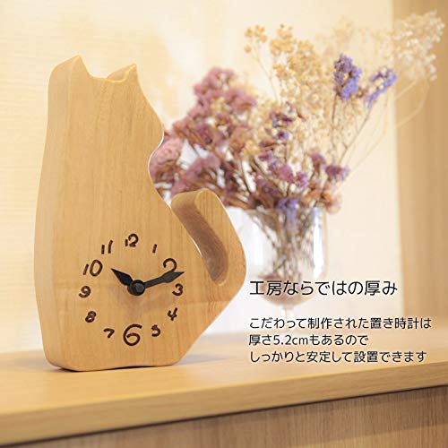 木のにゃんこ置き時計世界に一つだけの時計知育時計アナログ時計お祝いギフトプレゼント楠くすのき 手錶 台鐘 時鐘 Whenbuy Jchere Com